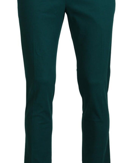 BENCIVENGA Green Straight Fit Men Formal Trousers Pants