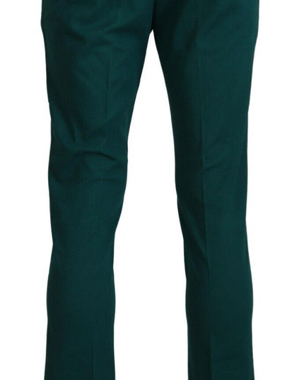 BENCIVENGA Green Straight Fit Men Formal Trousers Pants