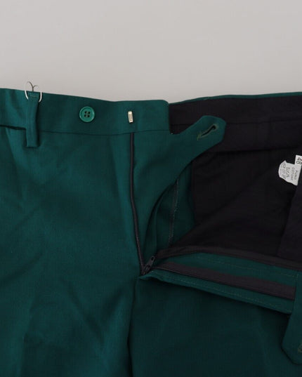 BENCIVENGA Green Straight Fit Men Formal Trousers Pants