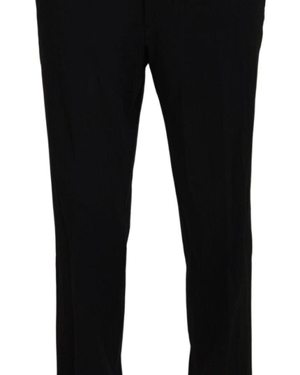 BENCIVENGA Black Straight Fit Men Formal Trousers Pants