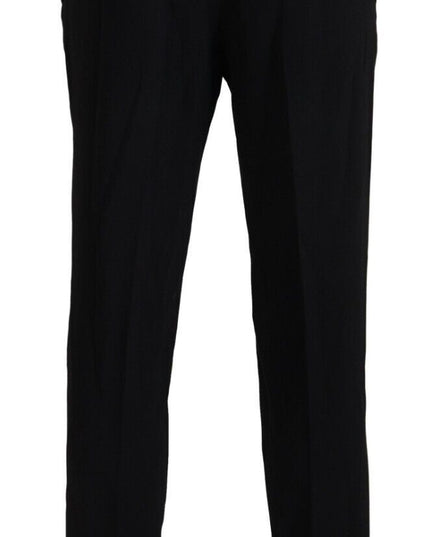 BENCIVENGA Black Straight Fit Men Formal Trousers Pants