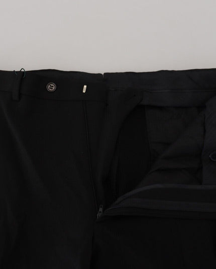 BENCIVENGA Black Straight Fit Men Formal Trousers Pants