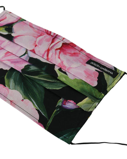 Dolce & Gabbana Black Floral Pleated Elastic Ear Strap Face Mask
