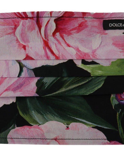 Dolce & Gabbana Black Floral Pleated Elastic Ear Strap Face Mask