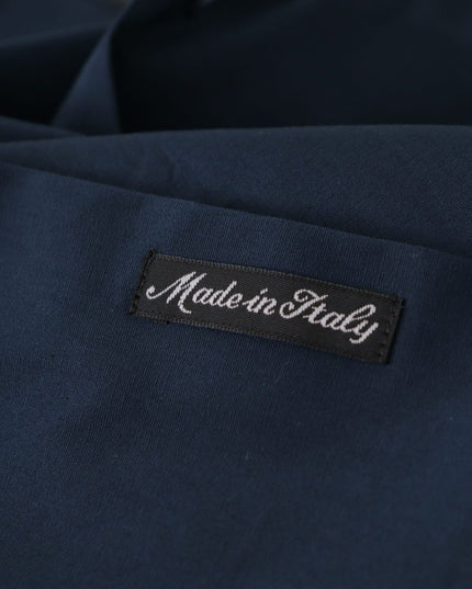 Roberto Cavalli Navy Blue Cotton Dress Formal Shirt