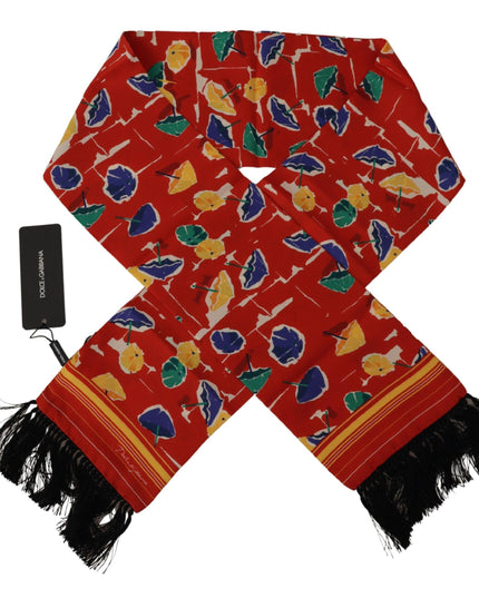 Dolce & Gabbana Multicolor DG Umbrellas Print Shawl Fringe Scarf