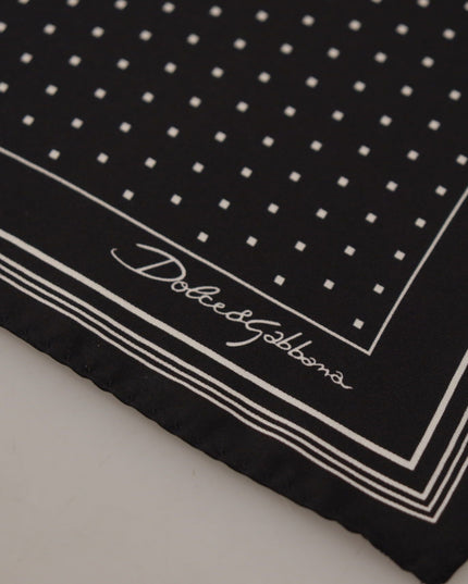 Dolce & Gabbana Black Polka Dots DG Logo Square Handkerchief