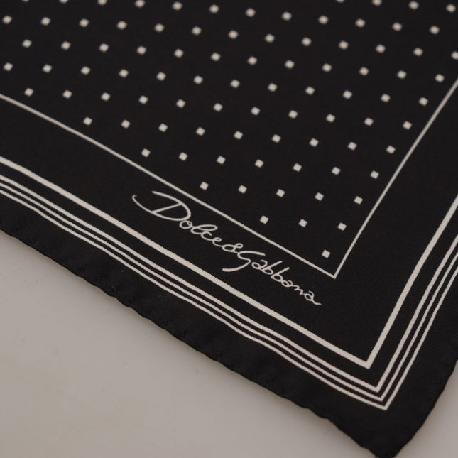 Dolce & Gabbana Black Polka Dots DG Logo Square Handkerchief
