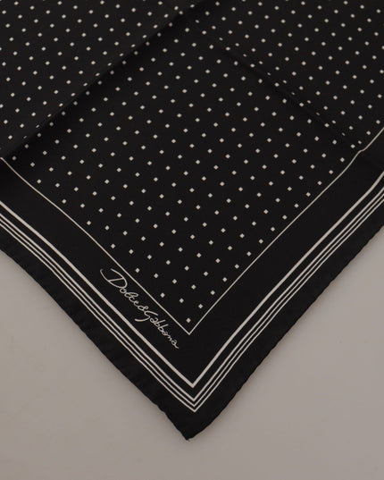 Dolce & Gabbana Black Polka Dots DG Logo Square Handkerchief