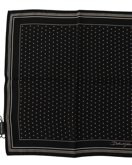 Dolce & Gabbana Black Polka Dots DG Logo Square Handkerchief