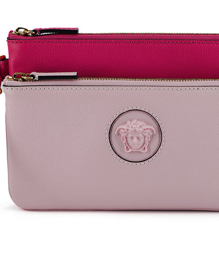 Versace Pink Calf Leather Pouch Bag