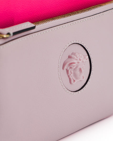 Versace Pink Calf Leather Pouch Bag