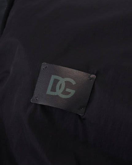 Dolce & Gabbana Black Nylon Logo Bomber Zipper Jacket