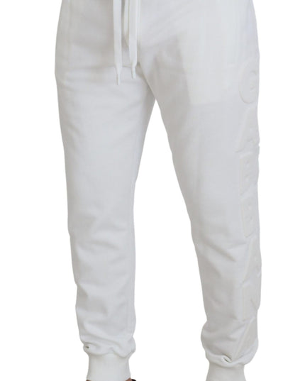 Dolce & Gabbana White Sport Logo Cotton Sweatpants Trousers Pants