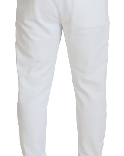 Dolce & Gabbana White Sport Logo Cotton Sweatpants Trousers Pants