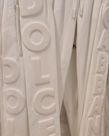 Dolce & Gabbana White Sport Logo Cotton Sweatpants Trousers Pants