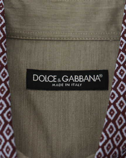 Dolce & Gabbana Multicolor Cotton Patchwork Slim Shirt