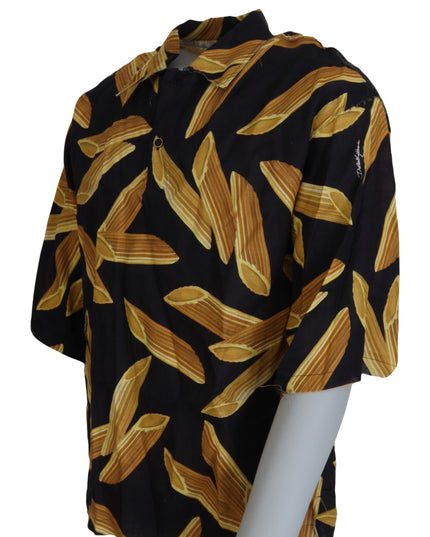 Dolce & Gabbana Black Casual Penne Rigate Linen Casual Shirt