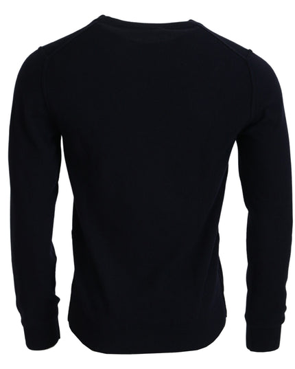 Dolce & Gabbana Blue Cashmere iit Print Pullover Sweater