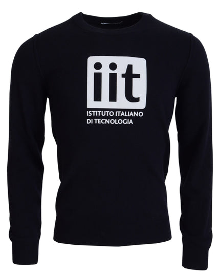 Dolce & Gabbana Blue Cashmere iit Print Pullover Sweater