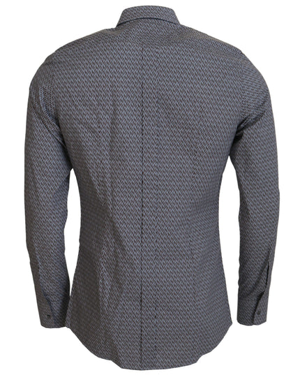 Dolce & Gabbana Gray Brown GOLD Slim Fit Dress Formal Shirt