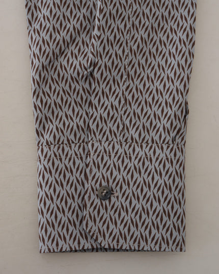 Dolce & Gabbana Gray Brown GOLD Slim Fit Dress Formal Shirt