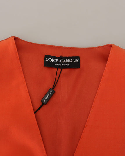 Dolce & Gabbana Orange Sleeveless Waistcoat Cropped Vest Top
