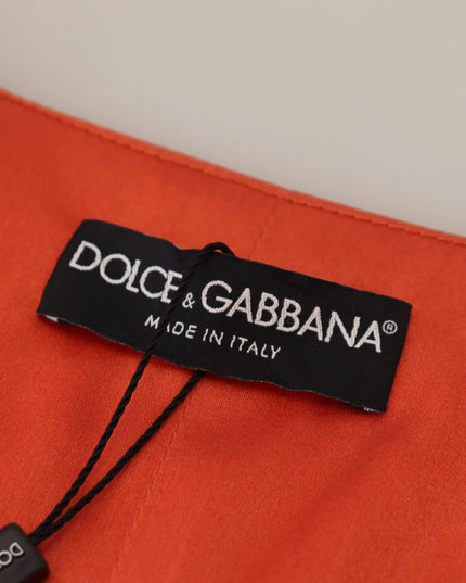 Dolce & Gabbana Orange Sleeveless Waistcoat Cropped Vest Top
