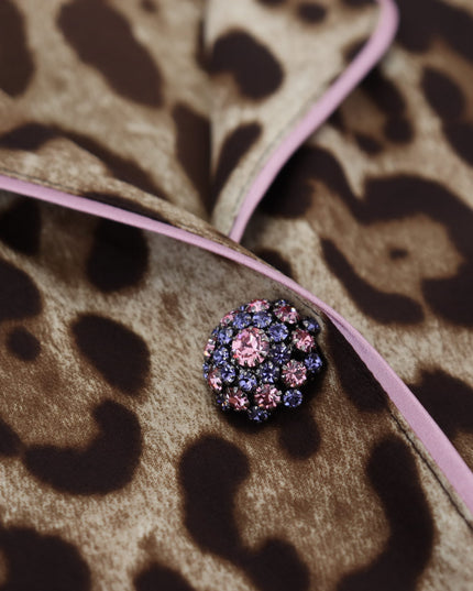 Dolce & Gabbana Brown Leopard Print Long Sleeves Blouse Top