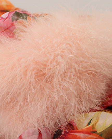 Dolce & Gabbana Multicolor Floral Fur Shearling Blouse Top