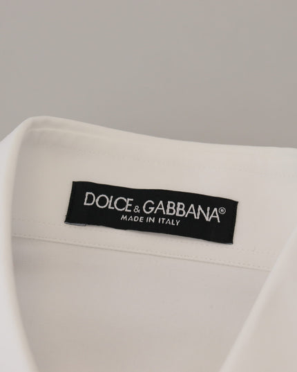 Dolce & Gabbana White Lace Long Sleeves Ruffle Collar Top