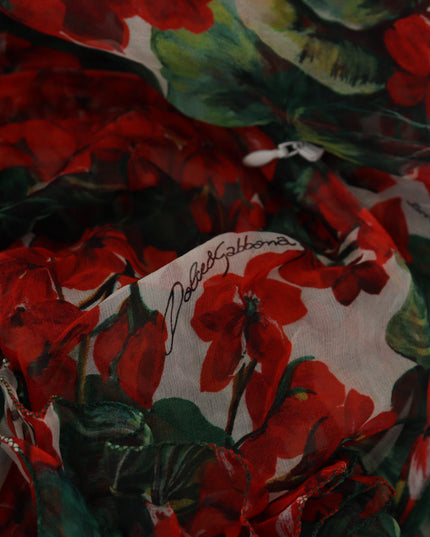 Dolce & Gabbana Multicolor Geranium A-line Knee Length Dress