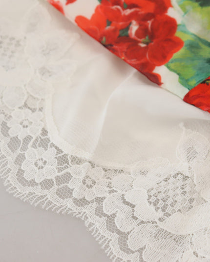 Dolce & Gabbana Multicolor Geranium Silk Sheath Midi Dress