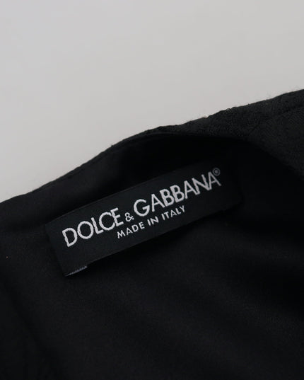 Dolce & Gabbana Black Lace Trim Half Sleeves A-line Dress
