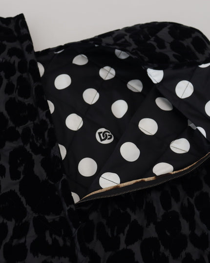 Dolce & Gabbana Black Leopard Shift Mini Polyester Dress