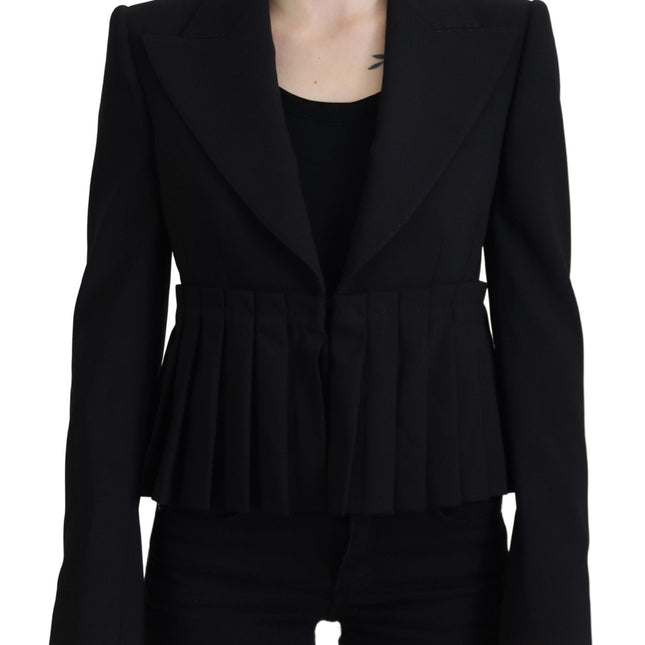 Dolce & Gabbana Black Single Breasted Fit Blazer Wool Jacket