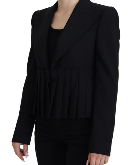 Dolce & Gabbana Black Single Breasted Fit Blazer Wool Jacket