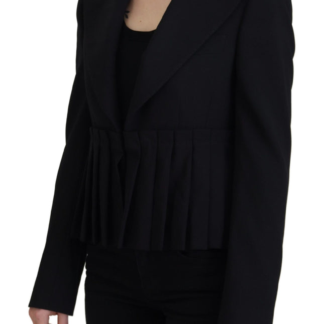 Dolce & Gabbana Black Single Breasted Fit Blazer Wool Jacket