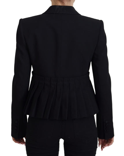 Dolce & Gabbana Black Single Breasted Fit Blazer Wool Jacket