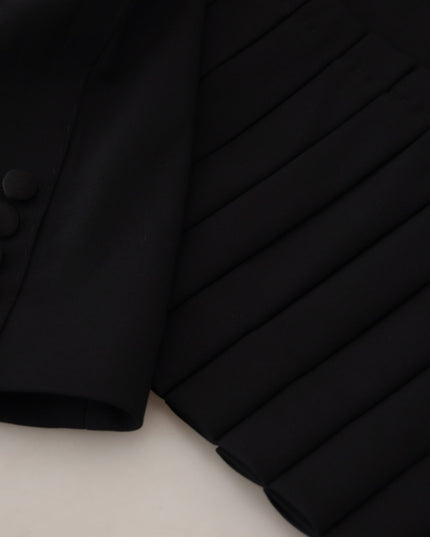 Dolce & Gabbana Black Single Breasted Fit Blazer Wool Jacket