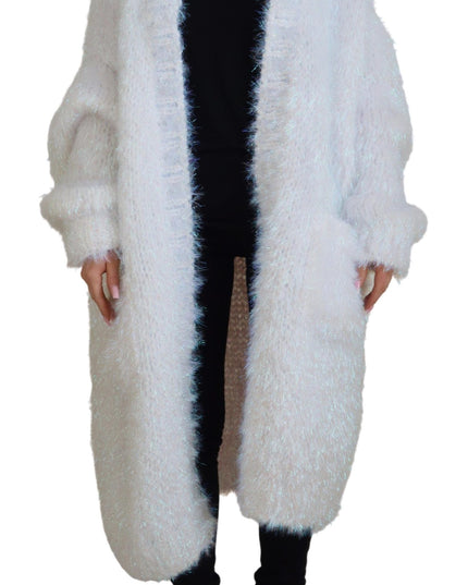 Dolce & Gabbana White Long Sleeves Fringes Cardigan Jacket