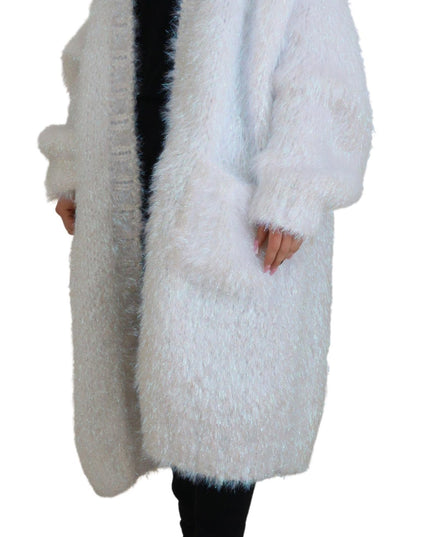 Dolce & Gabbana White Long Sleeves Fringes Cardigan Jacket