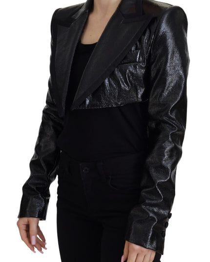 Dolce & Gabbana Black Long Sleeves Crop Blazer Cotton Jacket