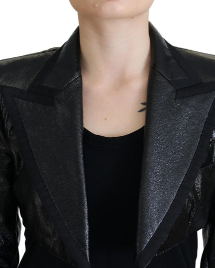 Dolce & Gabbana Black Long Sleeves Crop Blazer Cotton Jacket