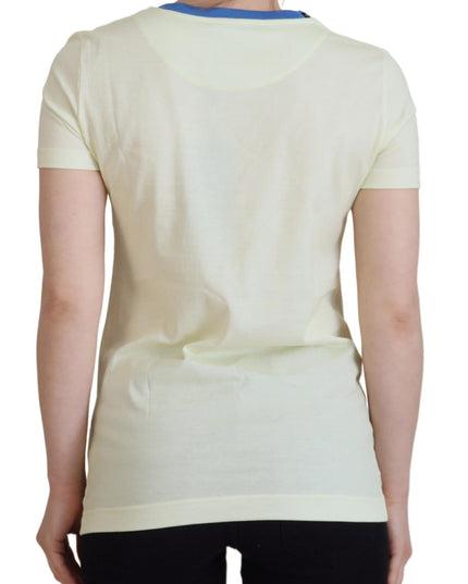 Dolce & Gabbana Yellow Havanity Round Neck Tee Cotton T-shirt