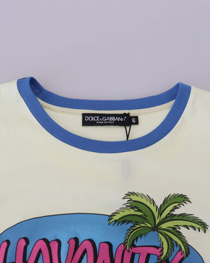Dolce & Gabbana Yellow Havanity Round Neck Tee Cotton T-shirt