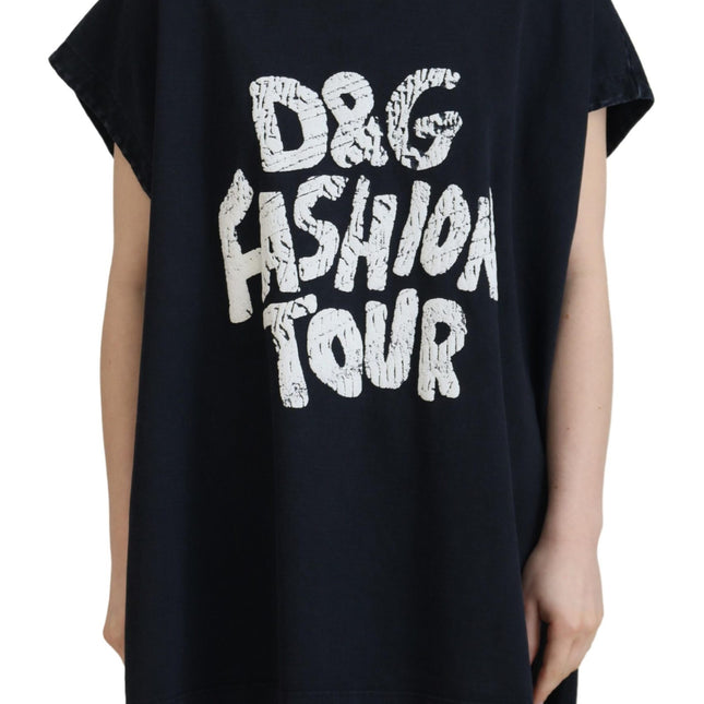 Dolce & Gabbana Black D&G Fashion Round Neck Cotton T-shirt
