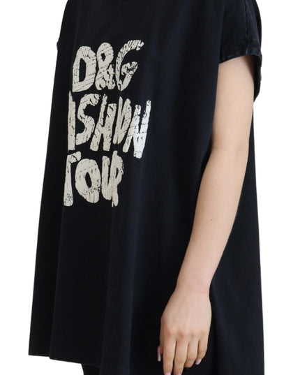Dolce & Gabbana Black D&G Fashion Round Neck Cotton T-shirt