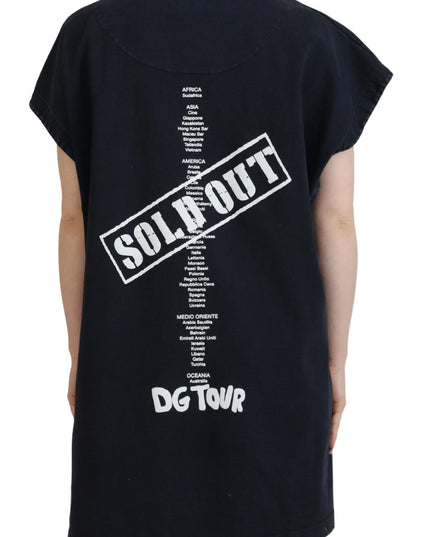 Dolce & Gabbana Black D&G Fashion Round Neck Cotton T-shirt