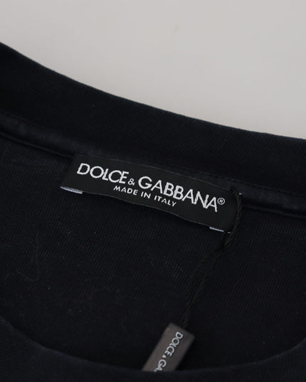Dolce & Gabbana Black D&G Fashion Round Neck Cotton T-shirt